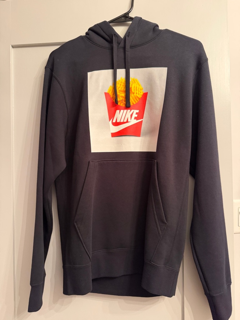 Nike Black Hoodie with Red & Yellow Fries Graphic - EUC